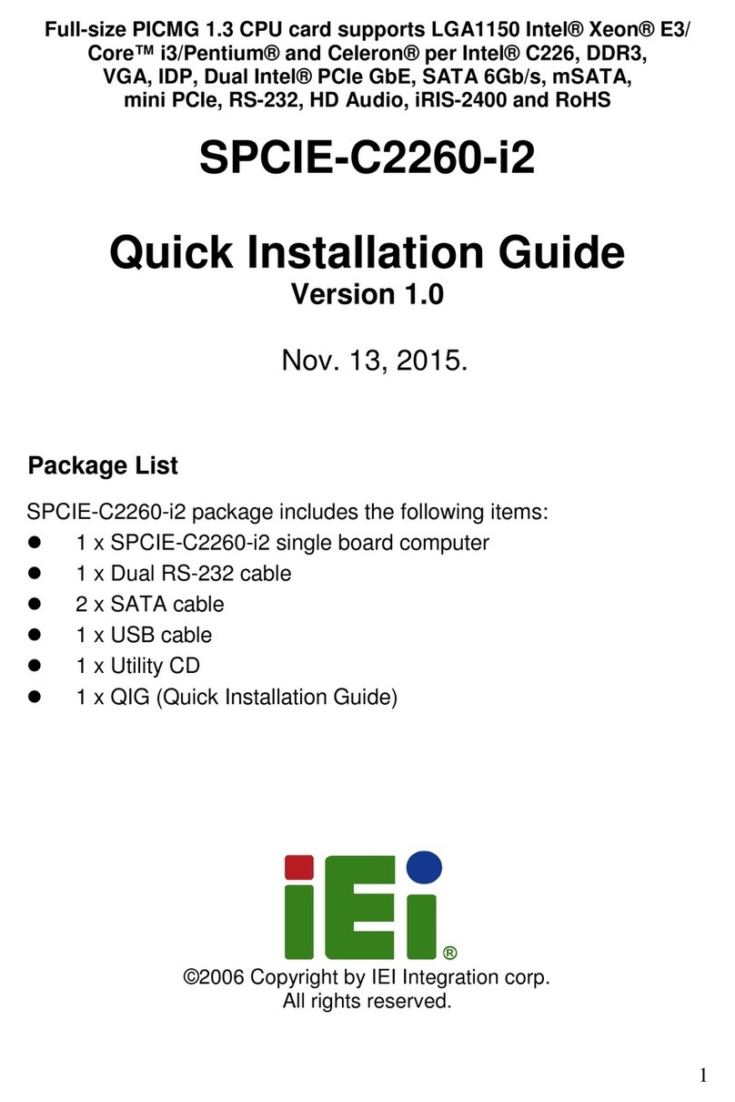 IEI Technology SPCIE-C2260-i2-R10 User manual