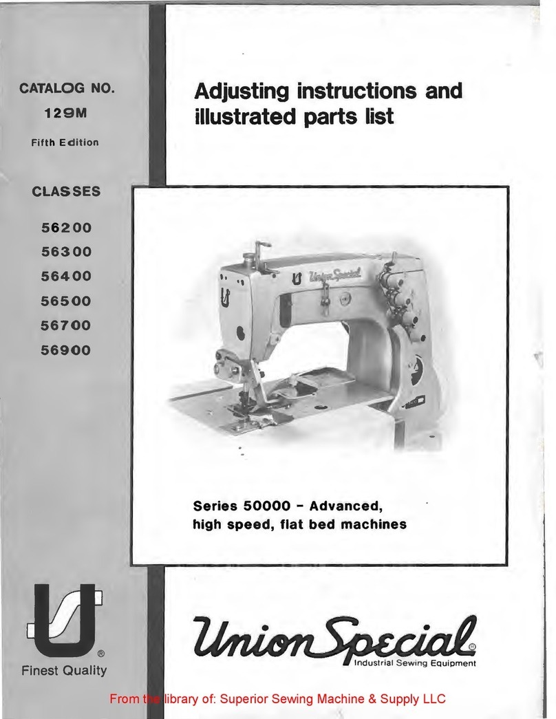 UnionSpecial 56200 Adjusting instructions and illustrated parts list