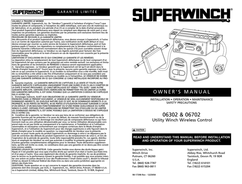 Superwinch 06702 owner's manual