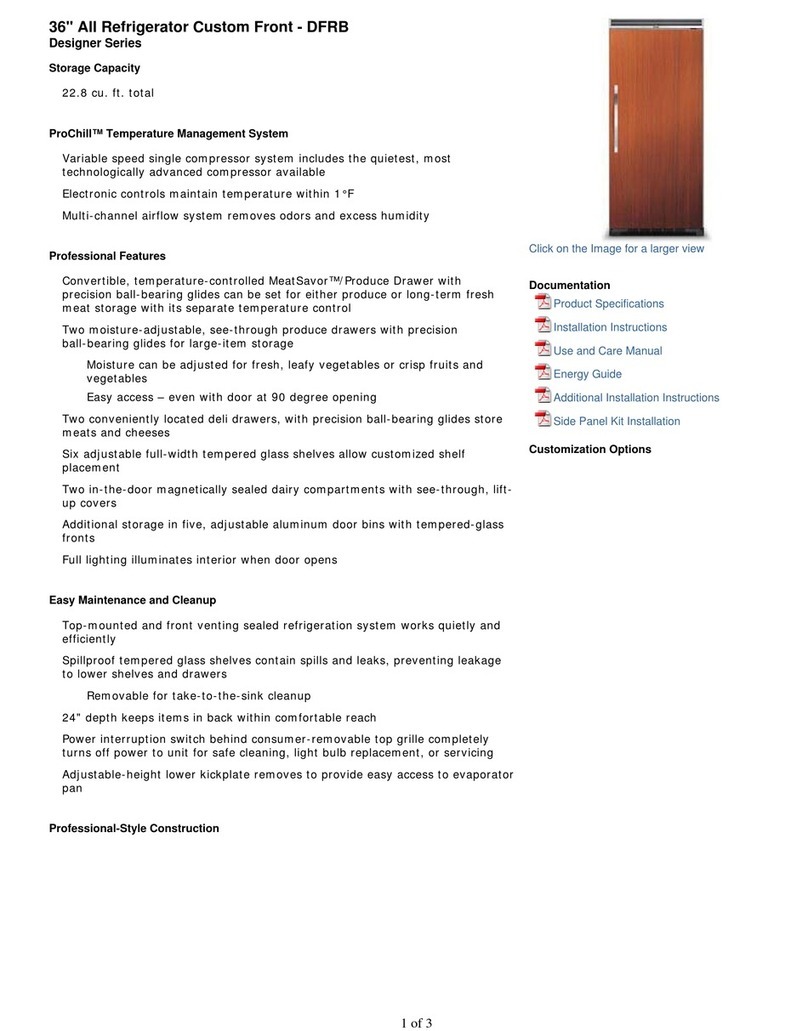 Viking Designer DFRB364 Installation instructions and use and care manual