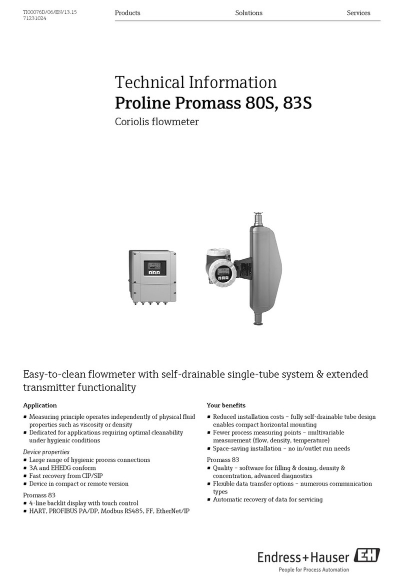 Endress+Hauser Proline Promass 80S Manual