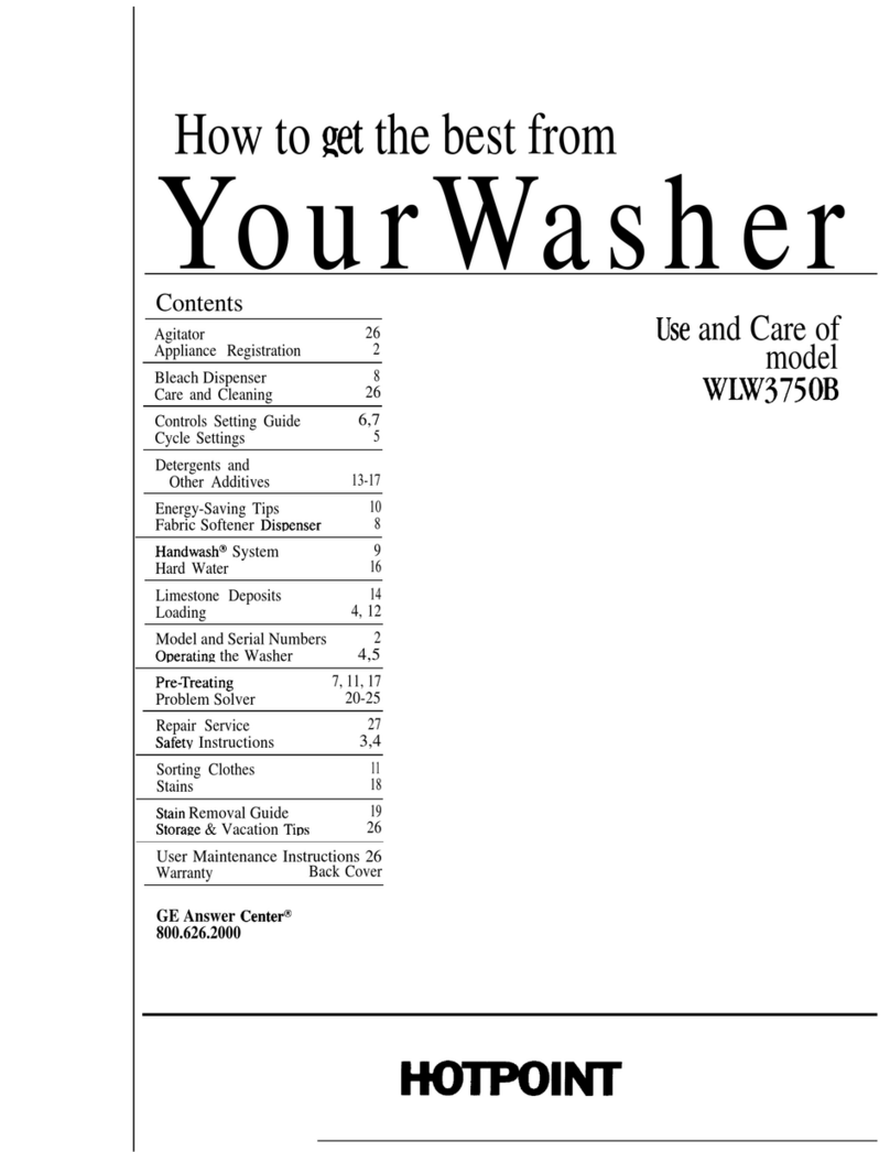 Hotpoint WLW3750B Use and care
