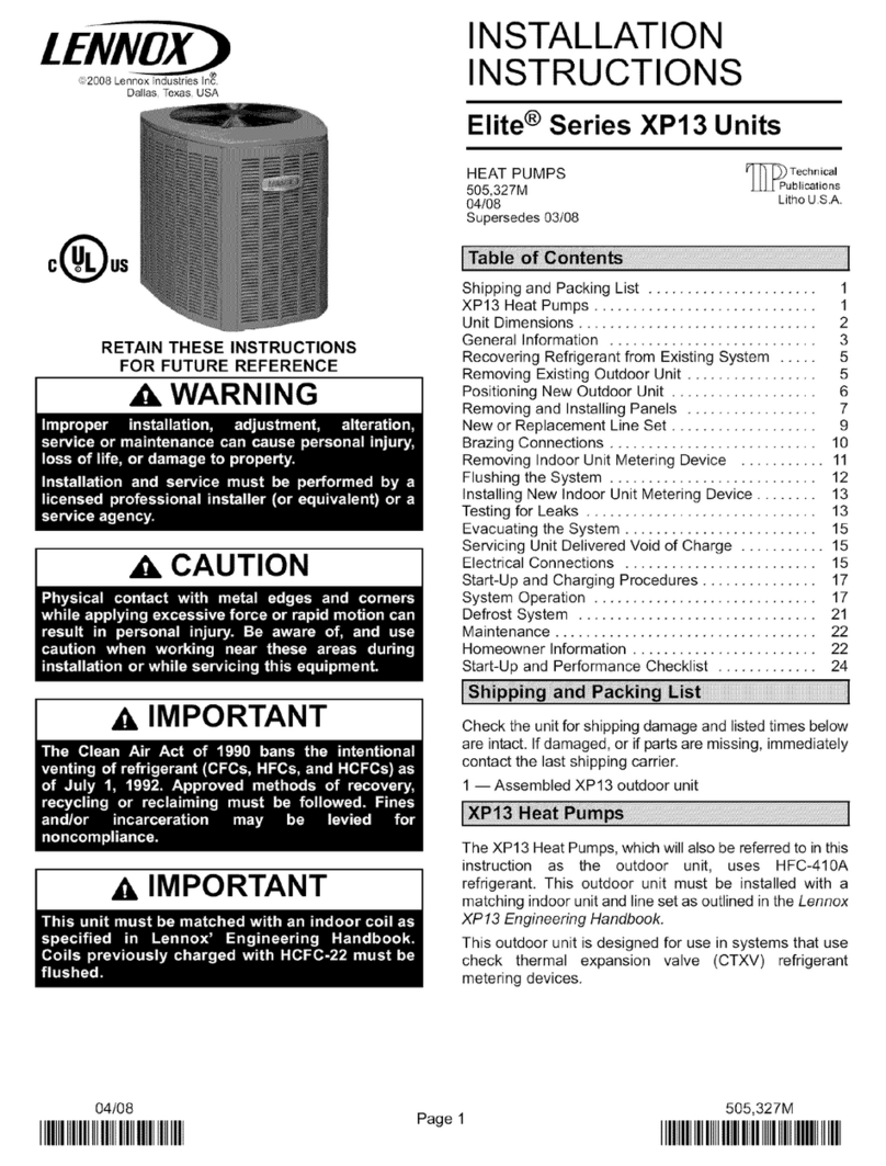 Lennox Elite XP13024 User manual