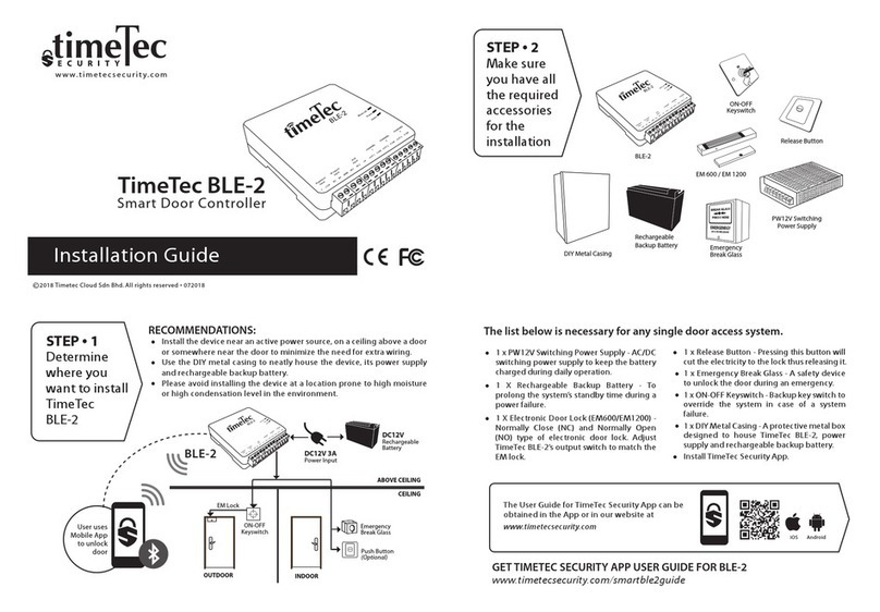 TimeTec Security TimeTec BLE-2 installation guide