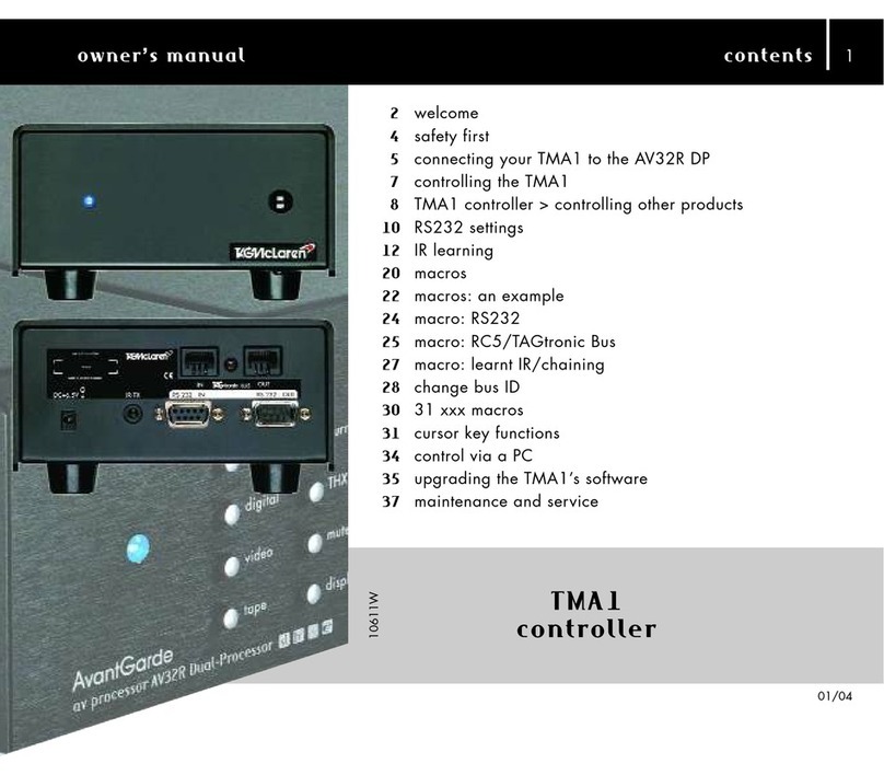 TAG MCLAREN AUDIO TMA1 owner's manual