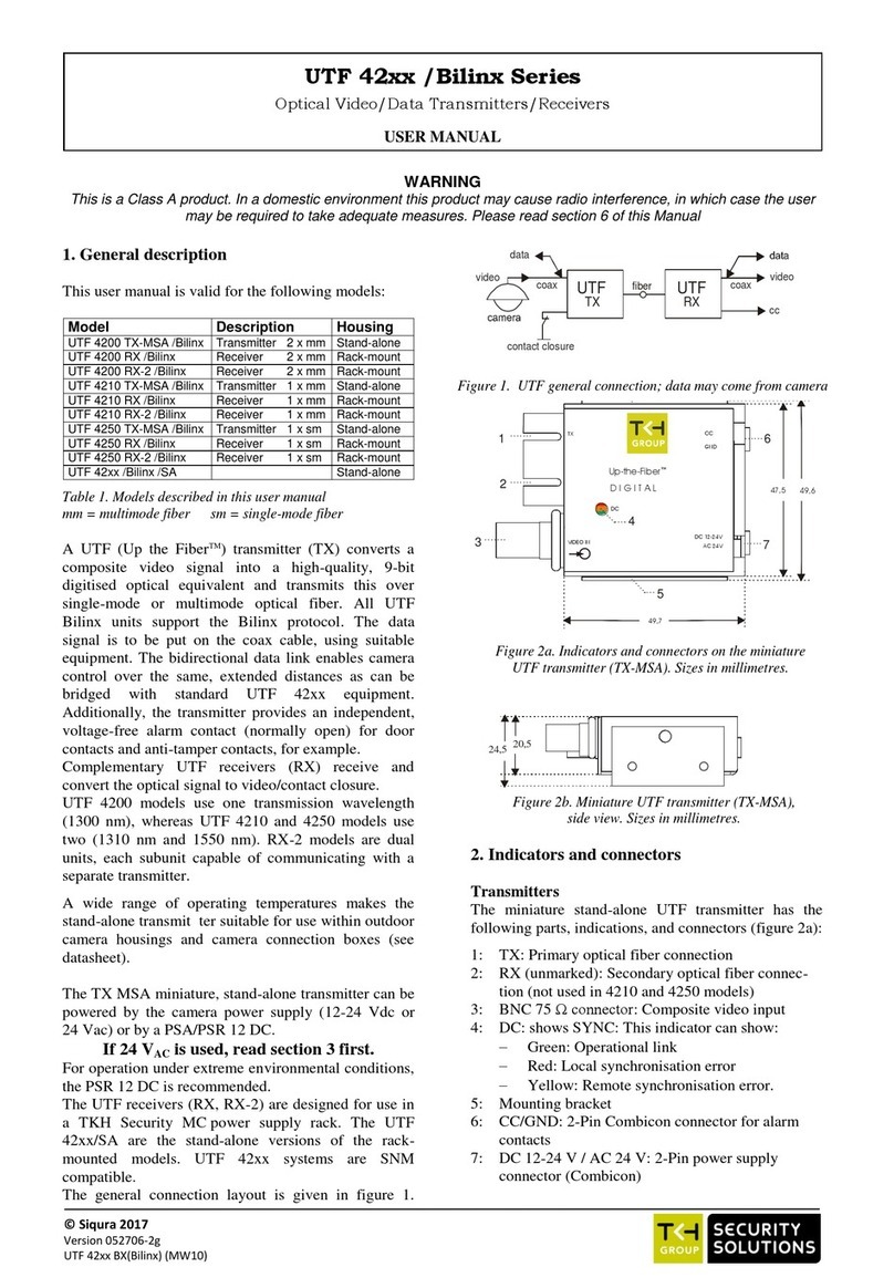 Siqura UTF 4200 TX-MSA /Bilinx user manual