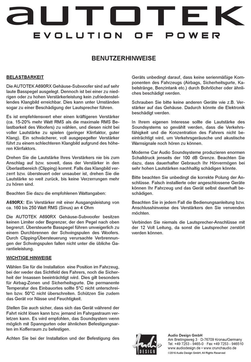 Autotek A690RX User instructions