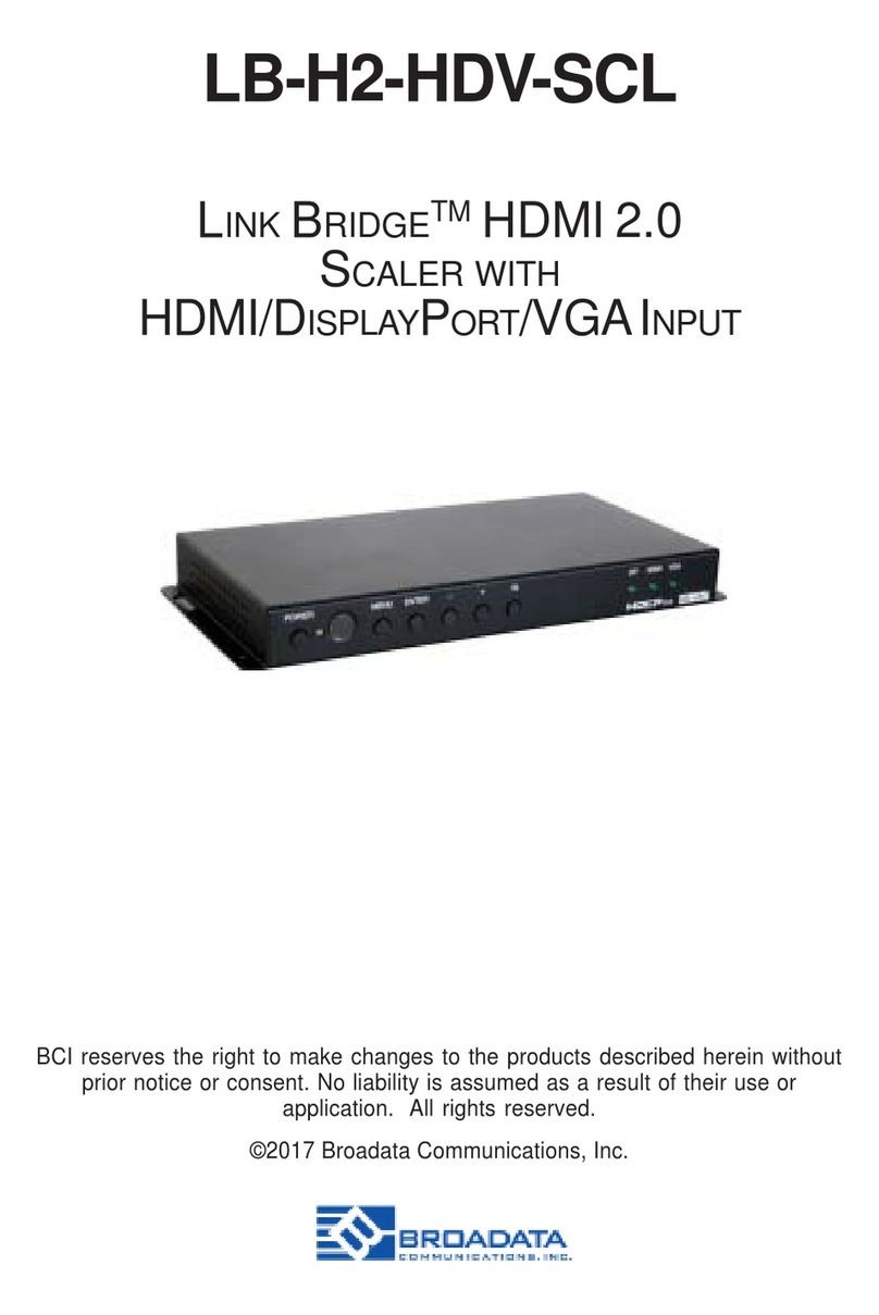 Broadata Communications LINK BRIDGE LB-H2-HDV-SCL User manual
