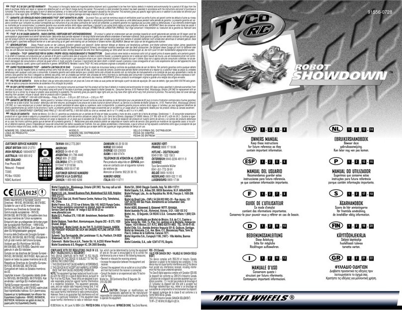 Tyco R/C ROBOT SHOWDOWN User manual
