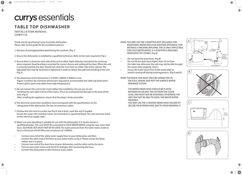 Currys Essentials CDWTT10 installation manual