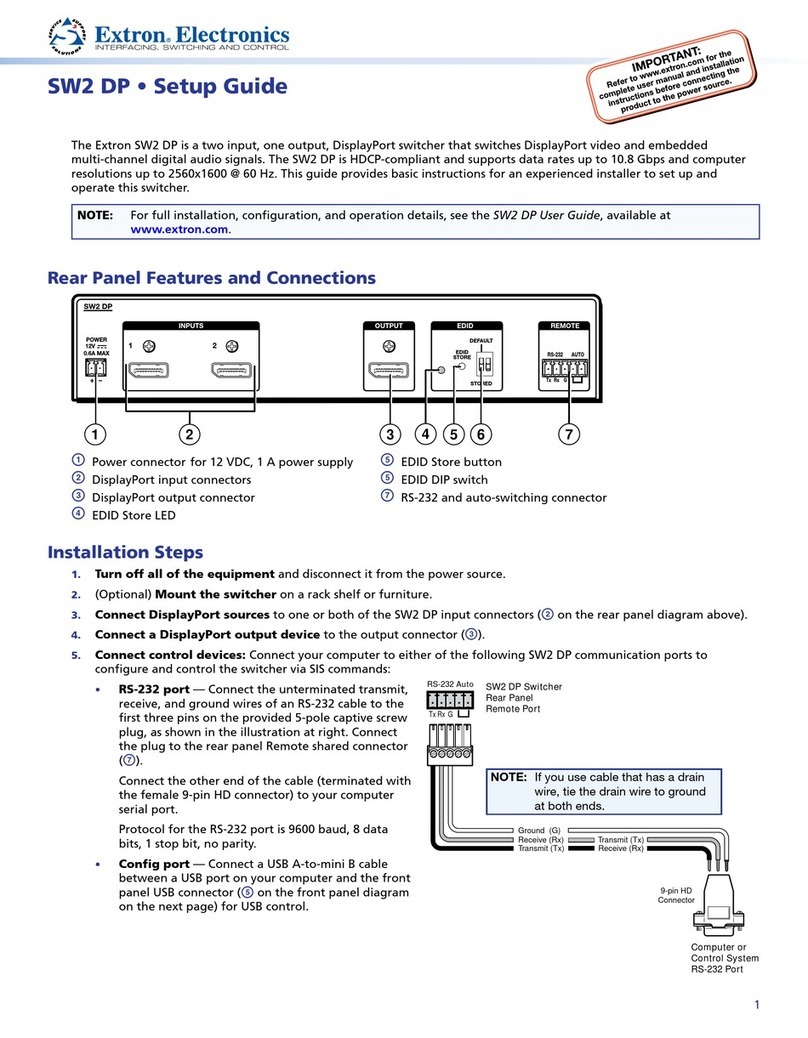 Extron electronics SW2 DP User manual