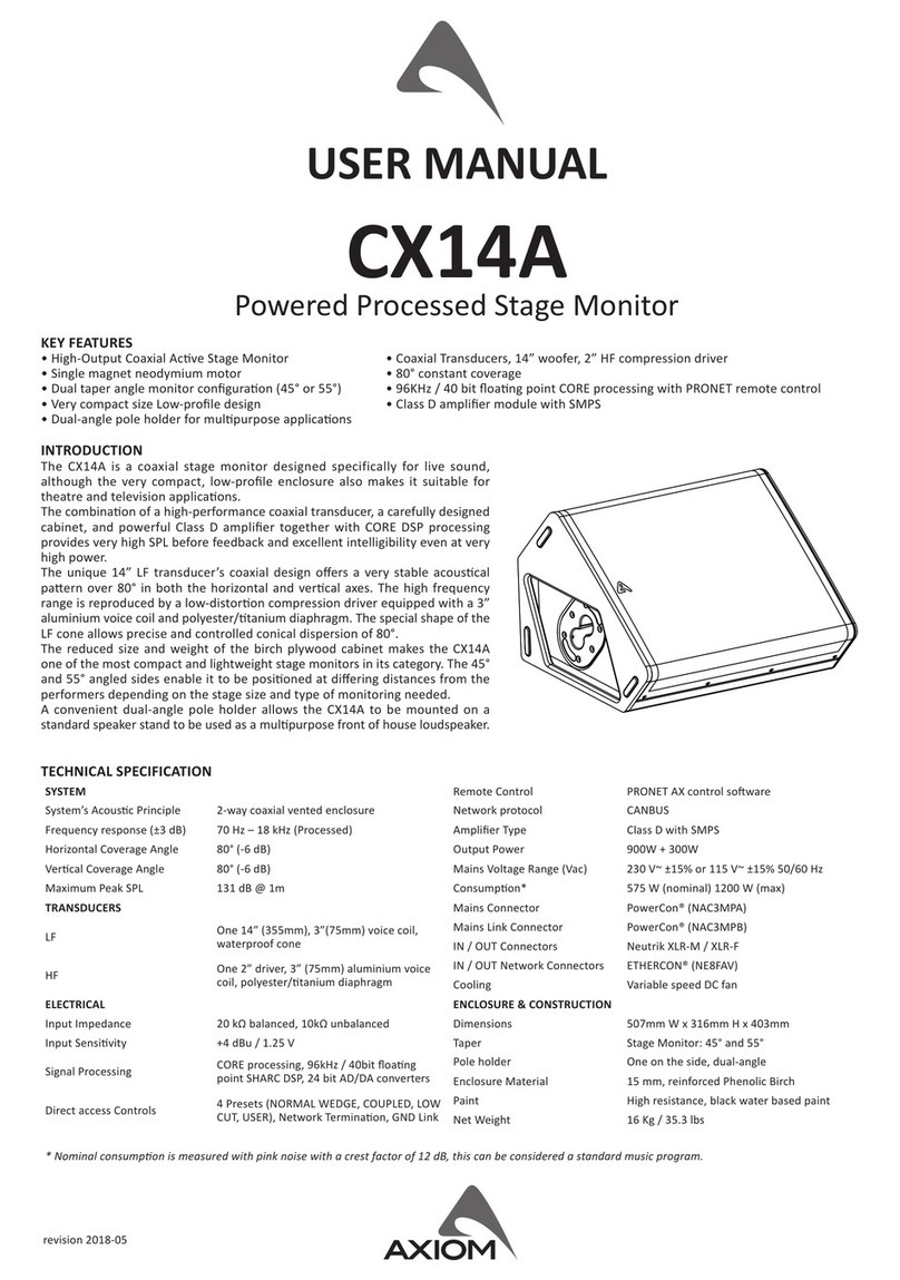 Axiom CX14A User manual