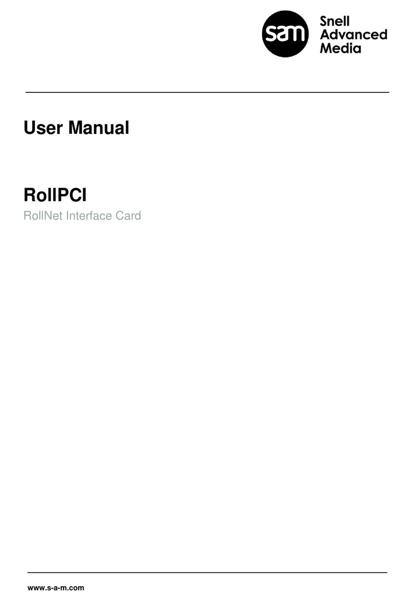 Snell Advanced Media RollPCI user manual Snell Advanced Media RollPCI user manual