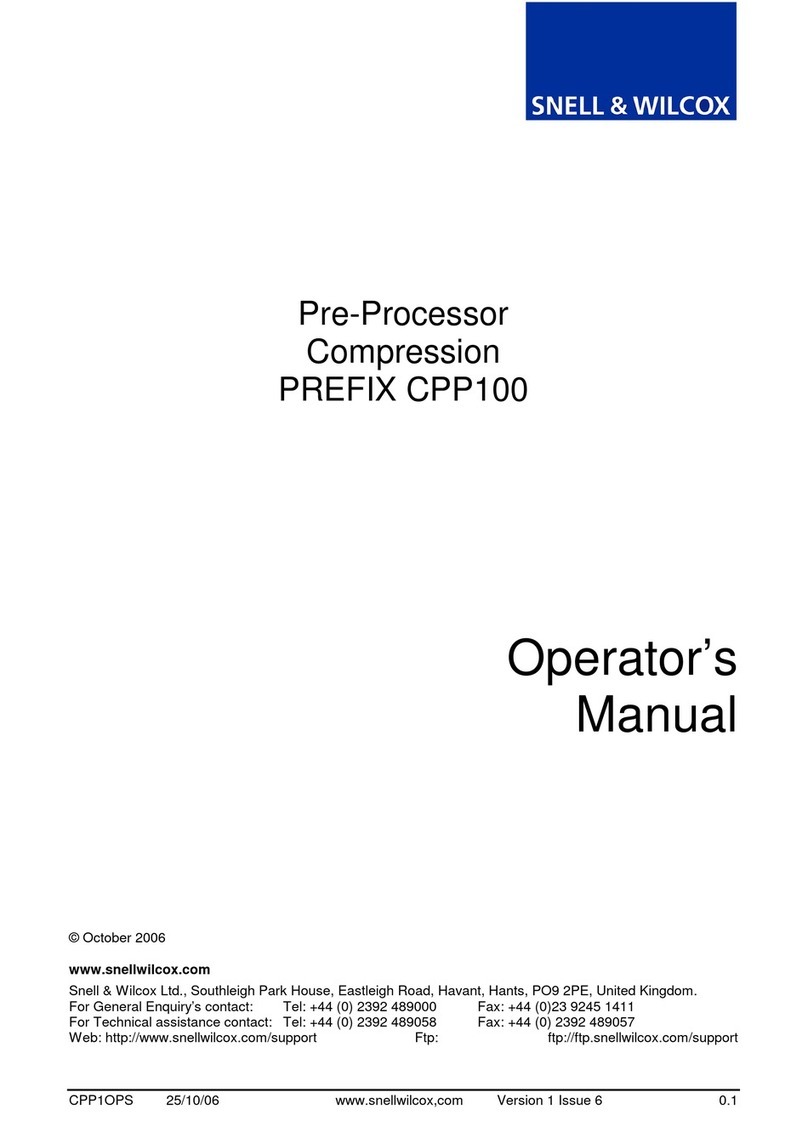 Snell & Wilcox Prefix Cpp100 Operator's manual