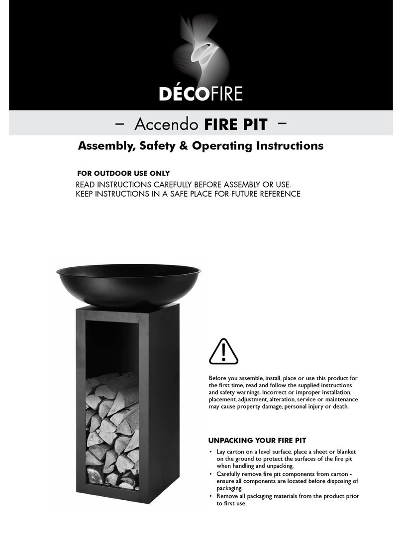 Decofire Accendo Assembly, Safety & Operating Instructions