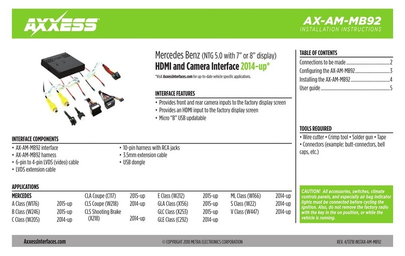 Axxess AX-AM-MB92 User manual Axxess AX-AM-MB92 User manual