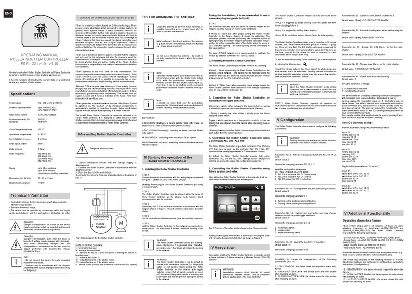 Fibar Group FGR - 221 operating manual