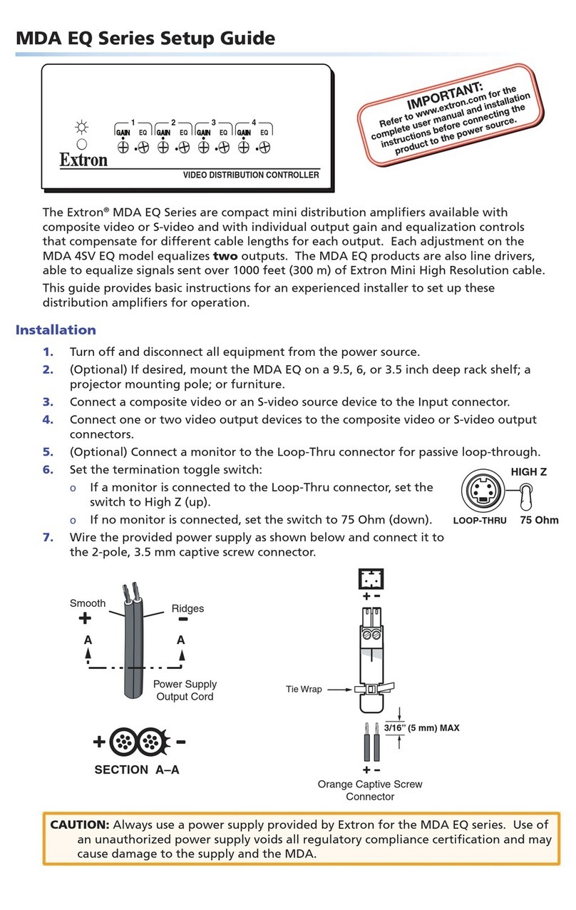 Extron electronics MDA EQ Series User manual