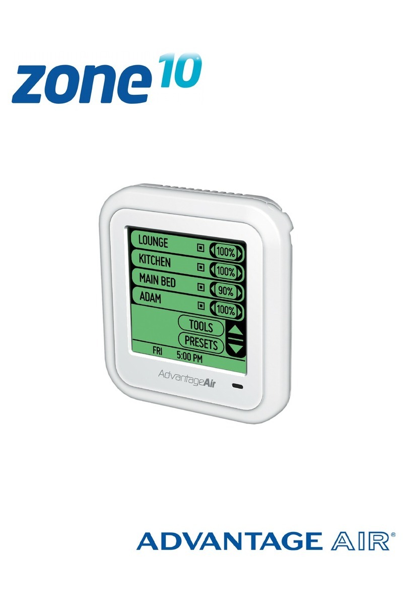 ADVANTAGE AIR zone 10 user manual