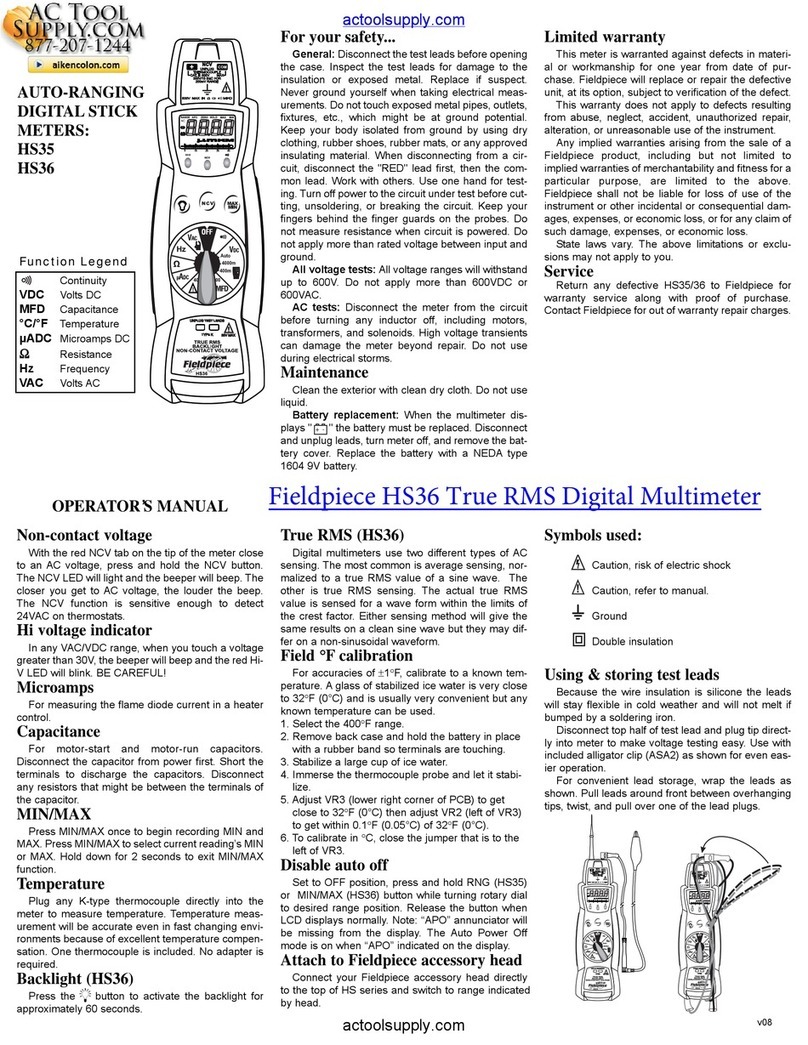 AC Tool Supply HS35 Operator's manual