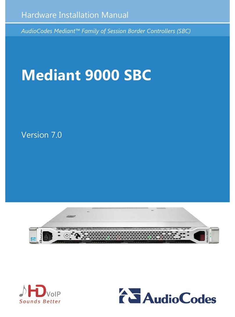 AudioCodes Mediant 9000 SBC Hardware installation manual