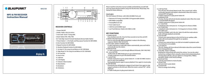 Blaupunkt WAS100 User manual