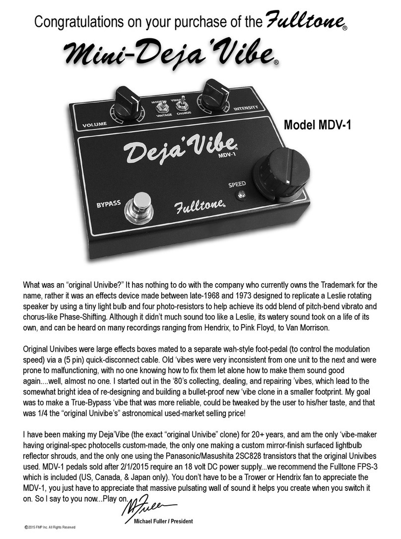 Fulltone Mini-Deja’Vibe MDV-1 manual