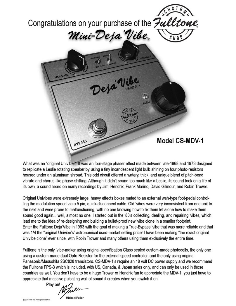 Fulltone Mini-Deja’Vibe CS-MDV-1 manual