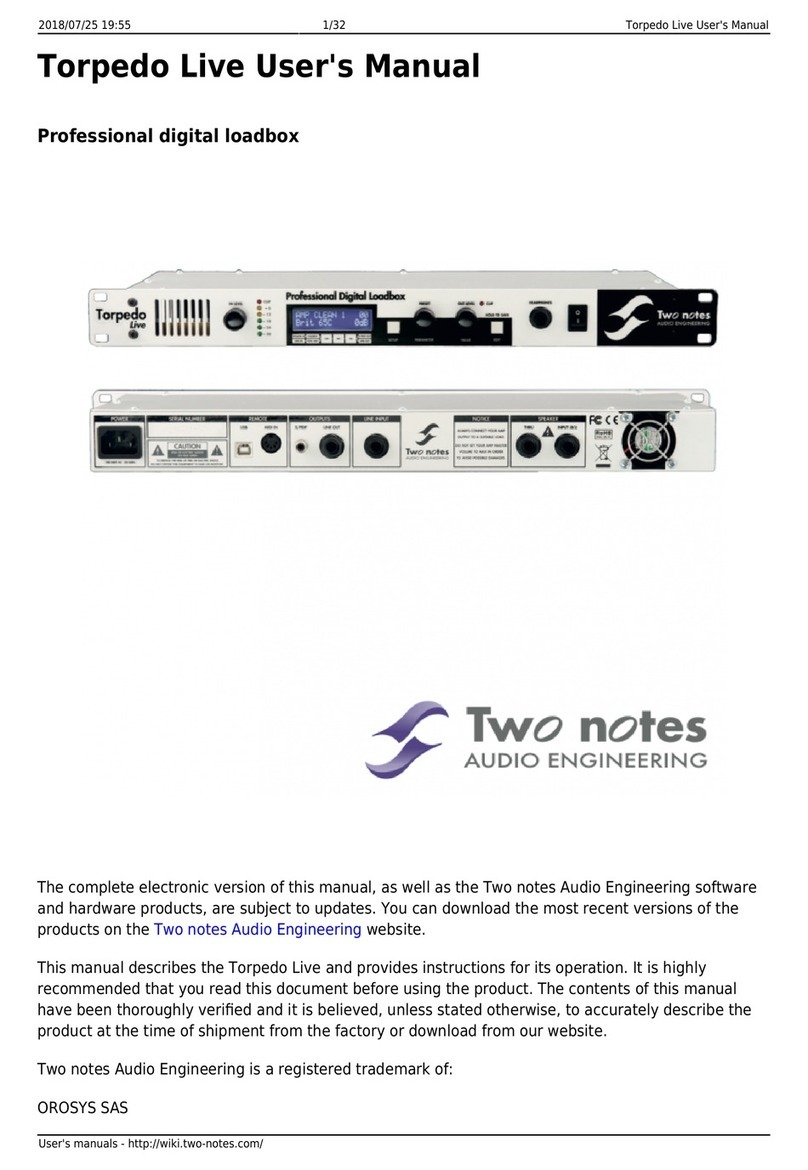 Two Notes TORPEDO Live user manual