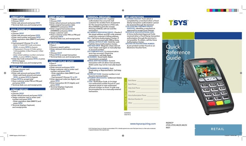 Ingenico iCT220, iCT250 Quick reference guide