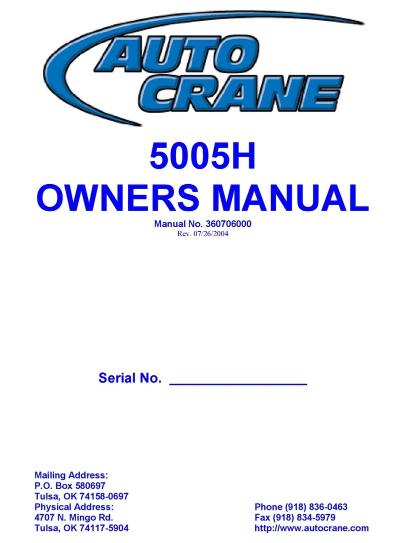 Auto Crane 5005H SERIES owner's manual