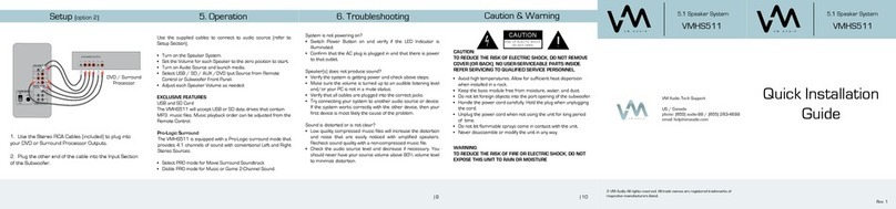 VM Audio VMHS511 Quick installation guide