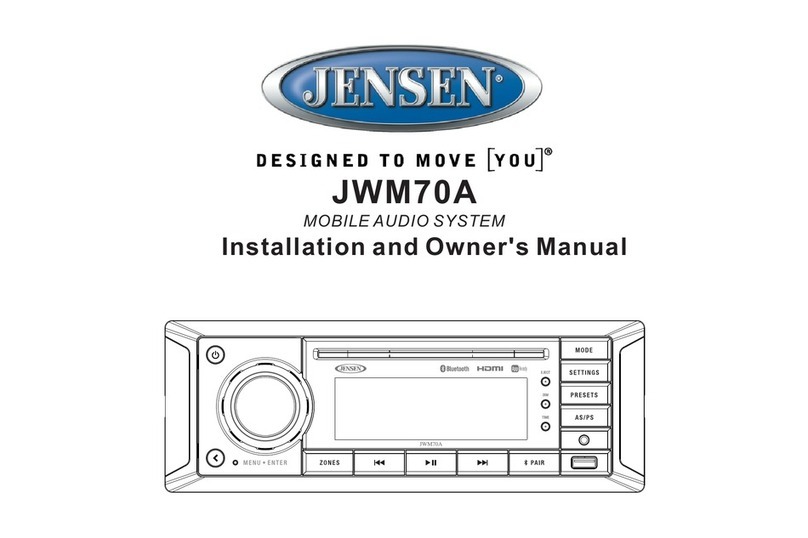 Jensen JWM70A Installation instructions Jensen JWM70A Installation instructions