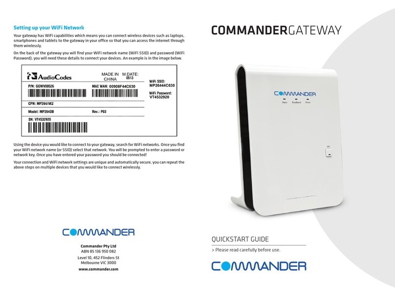 Commander MP264DB quick start guide