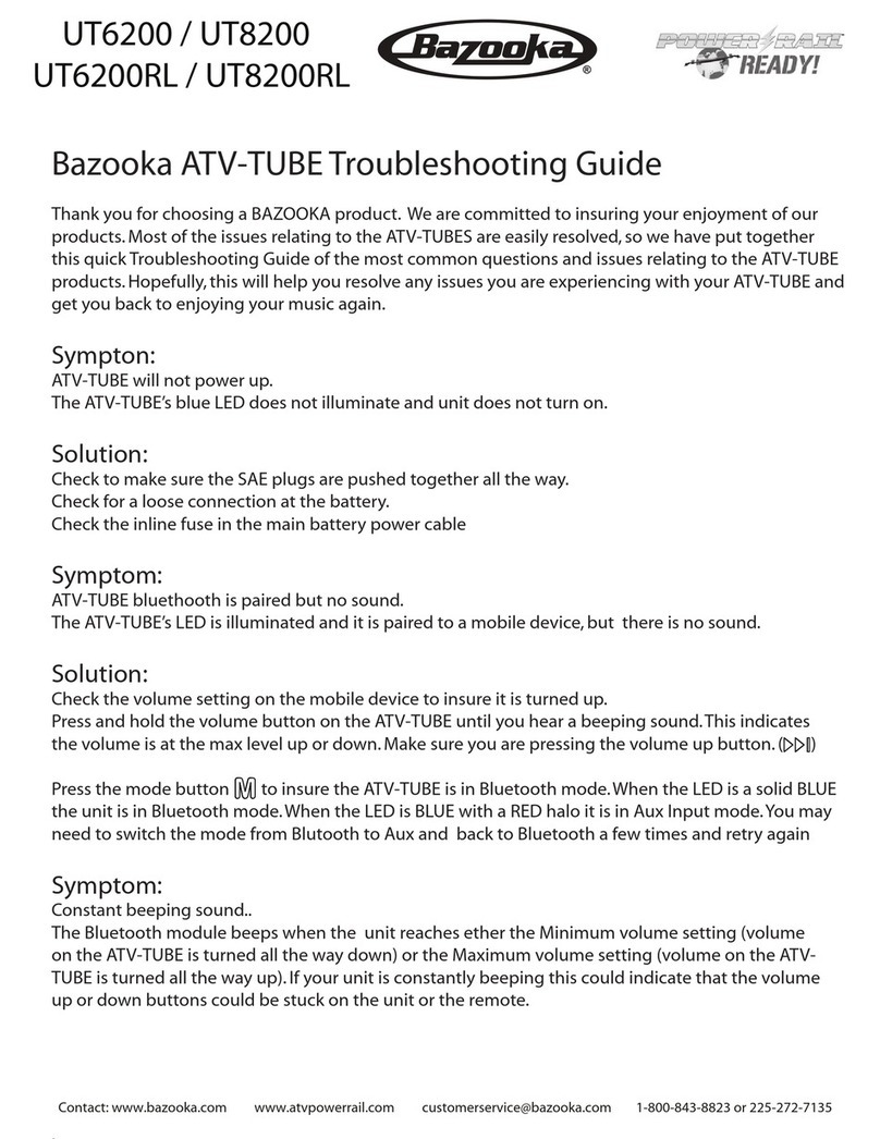 Bazooka UT6200 troubleshooting guide