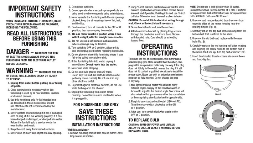 Conair BE6BXBR installation instructions Conair BE6BXBR installation instructions