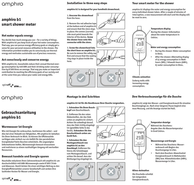 Amphiro B1 Quick start user guide