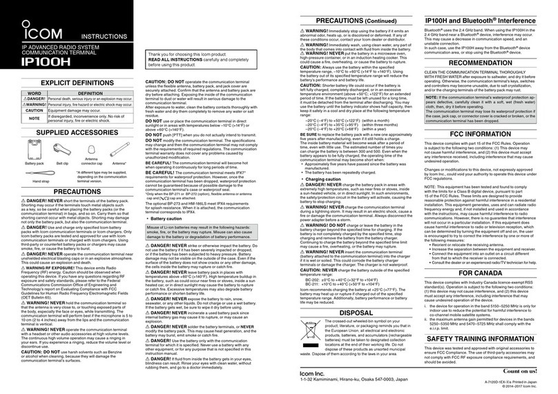 Icom IP100H instructions