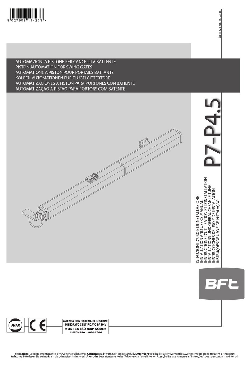 BFT P4,5 Installation and user manual