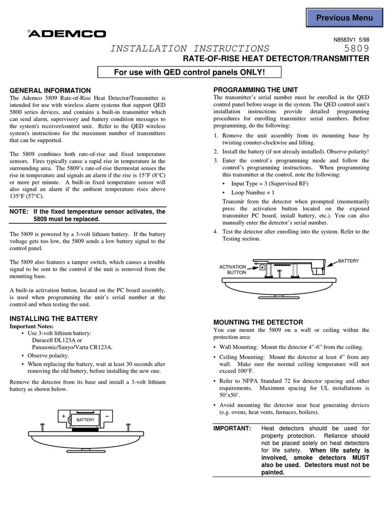ADEMCO 5809 User manual ADEMCO 5809 User manual