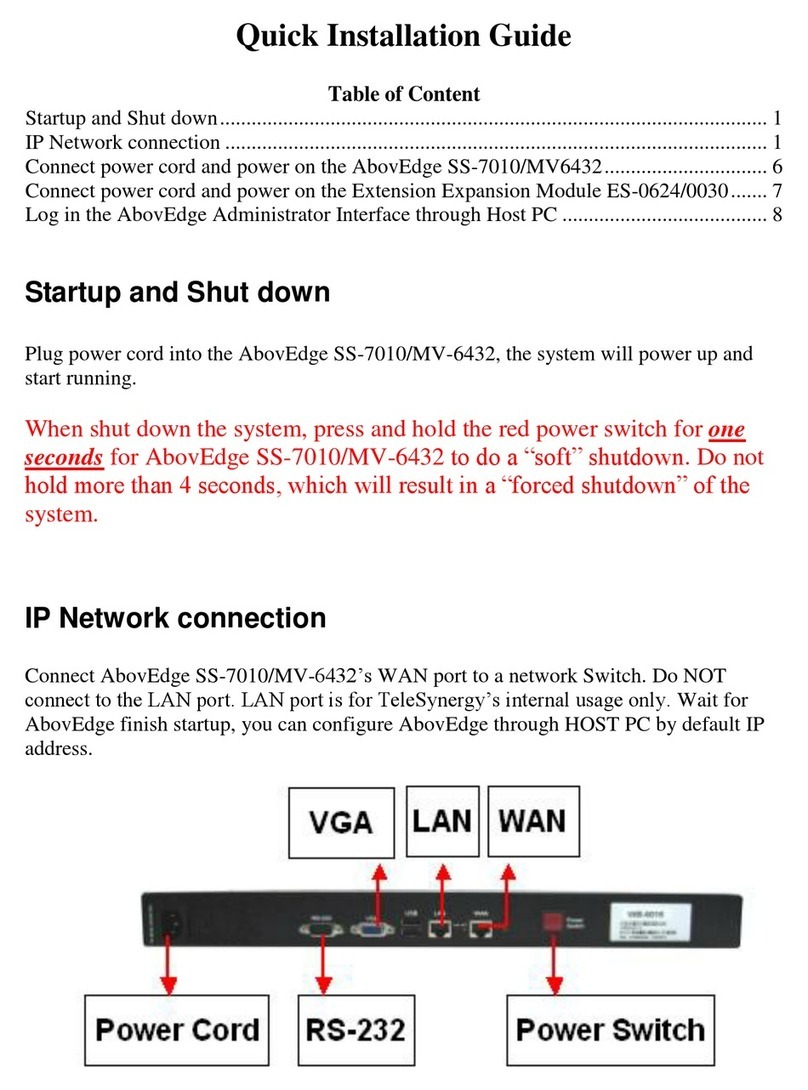 TeleSynergy AbovEdge SS-7010 User manual