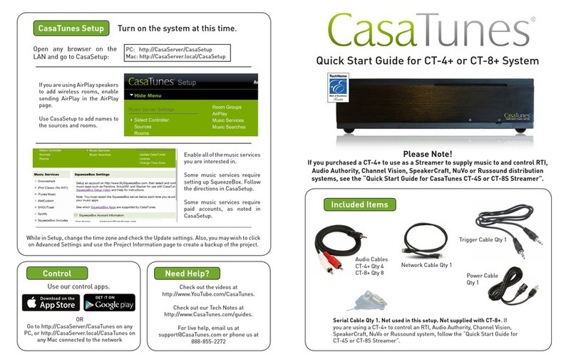 CasaTunes CT-8+ quick start guide