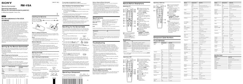 Sony RM-V8A User manual