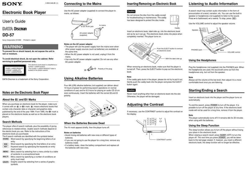 Sony DD-57 user guide
