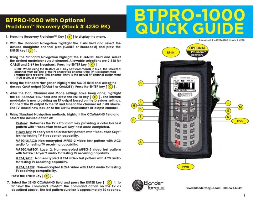 Blonder tongue BTPRO-1000 quick guide