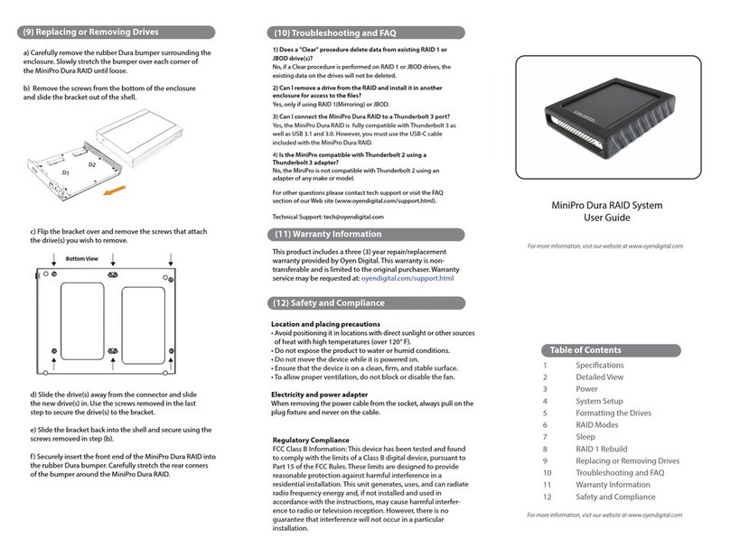 OYEN DIGITAL MiniPro Dura RAID User manual OYEN DIGITAL MiniPro Dura RAID User manual