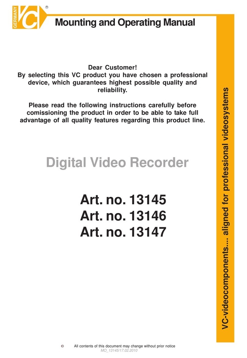 VC Videocomponents 13145 Mounting and operating manual