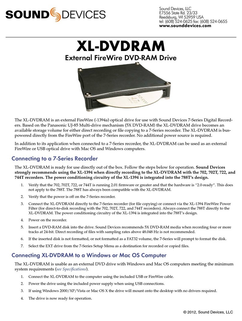 Sound Devices XL-DVDRAM User guide and technical information