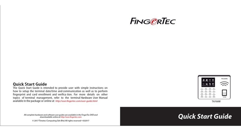FingerTec TA700W quick start guide