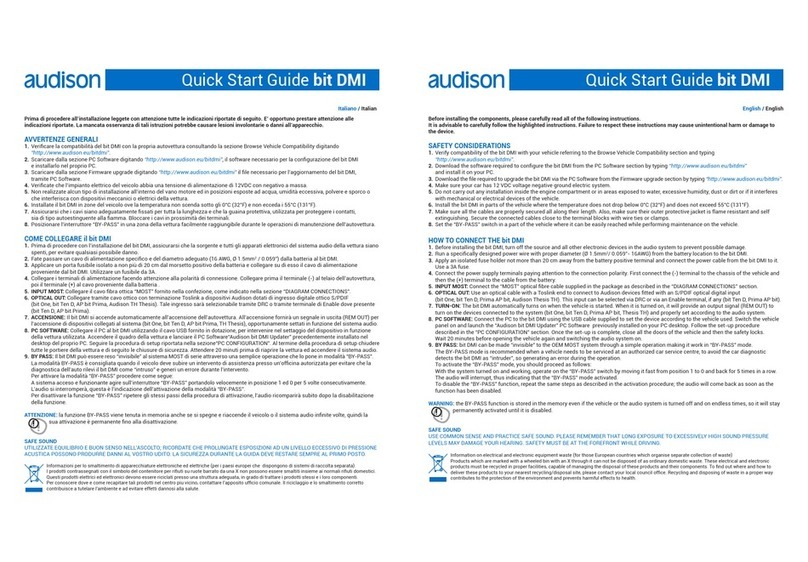 Audison bit DMI quick start guide